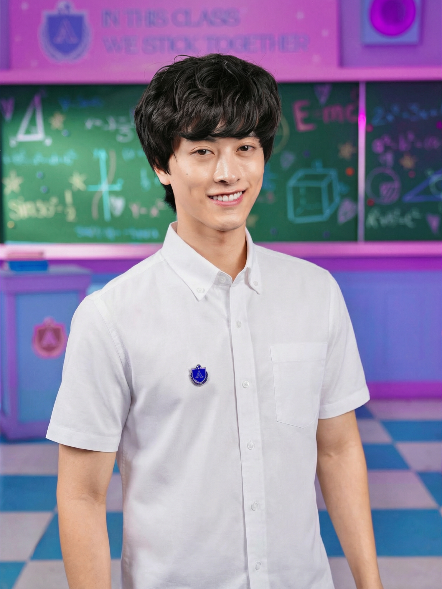 A School Pin Badge (Blue)