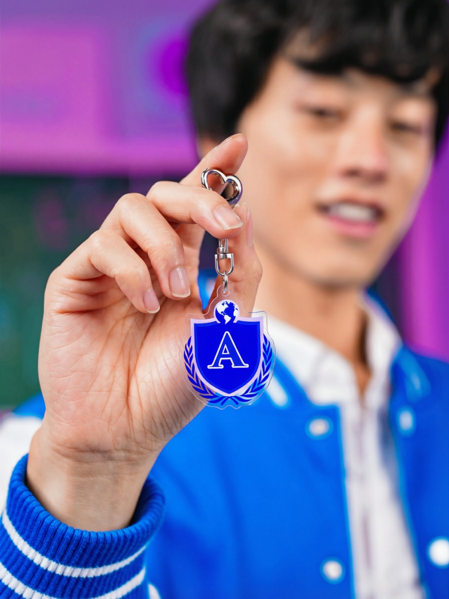 'A' Keyring (Blue)