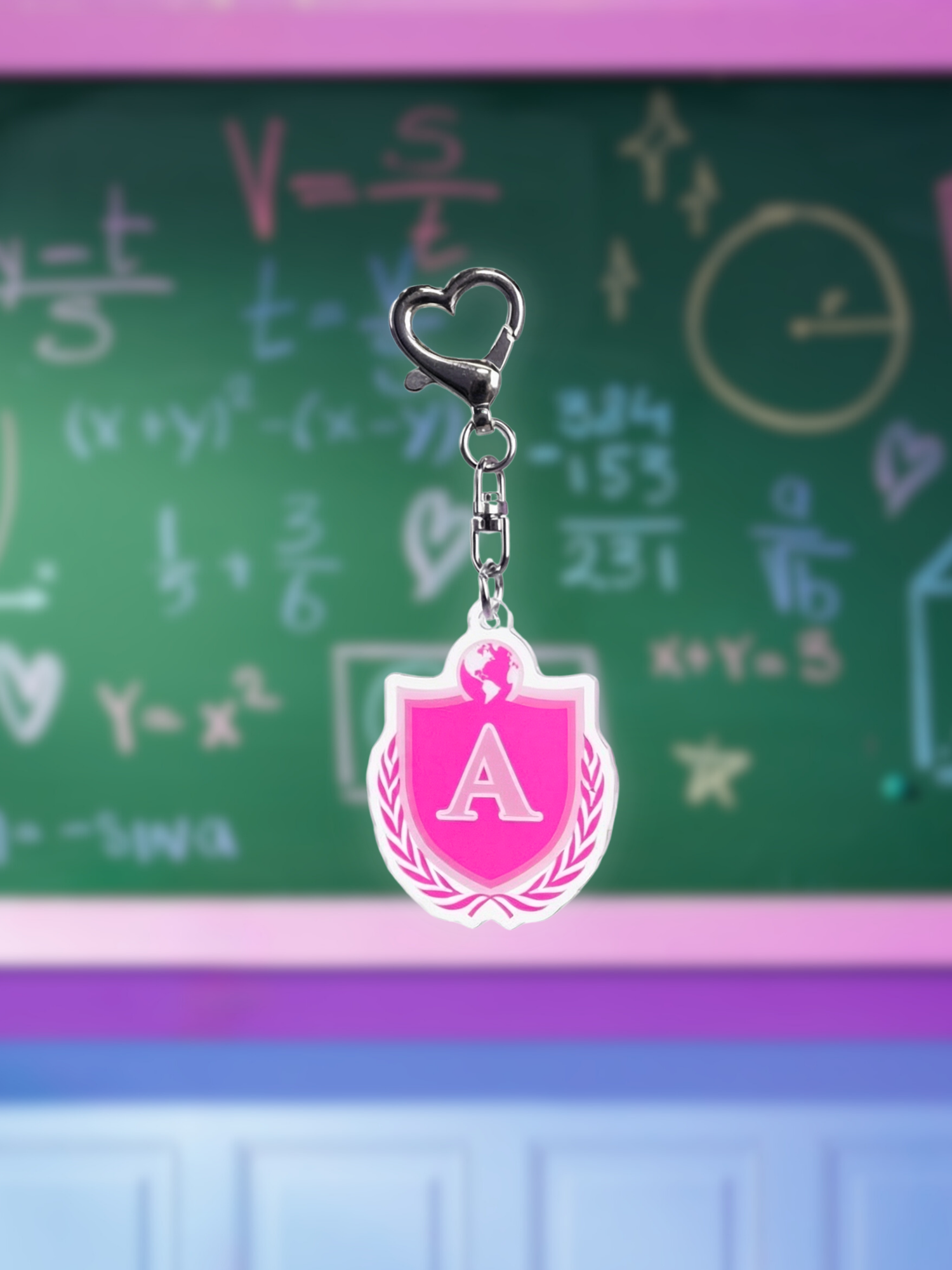 'A' Keyring (Pink)